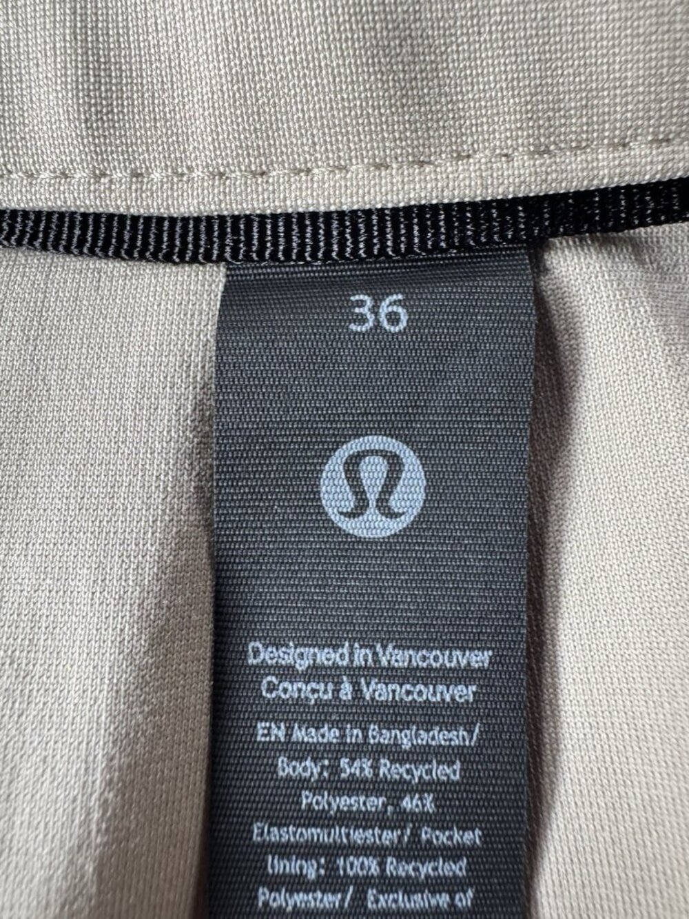 Lululemon Men’s Sz 36 ABC Classic-Fit Short 7" Warpstreme Tan Beige Stretch Golf - Picture 4 of 6